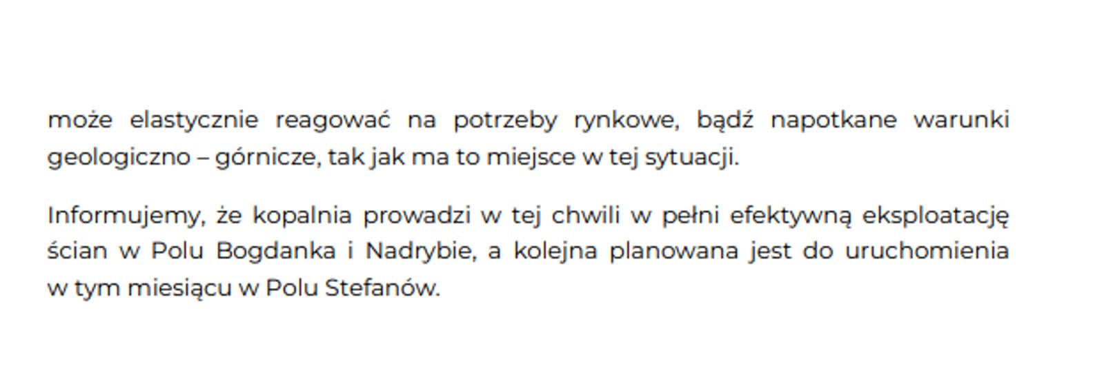 LW Bogdanka: „Plan produkcyjny jest niezagrożony” 3 Oświadczenie Bogdanki_02.png