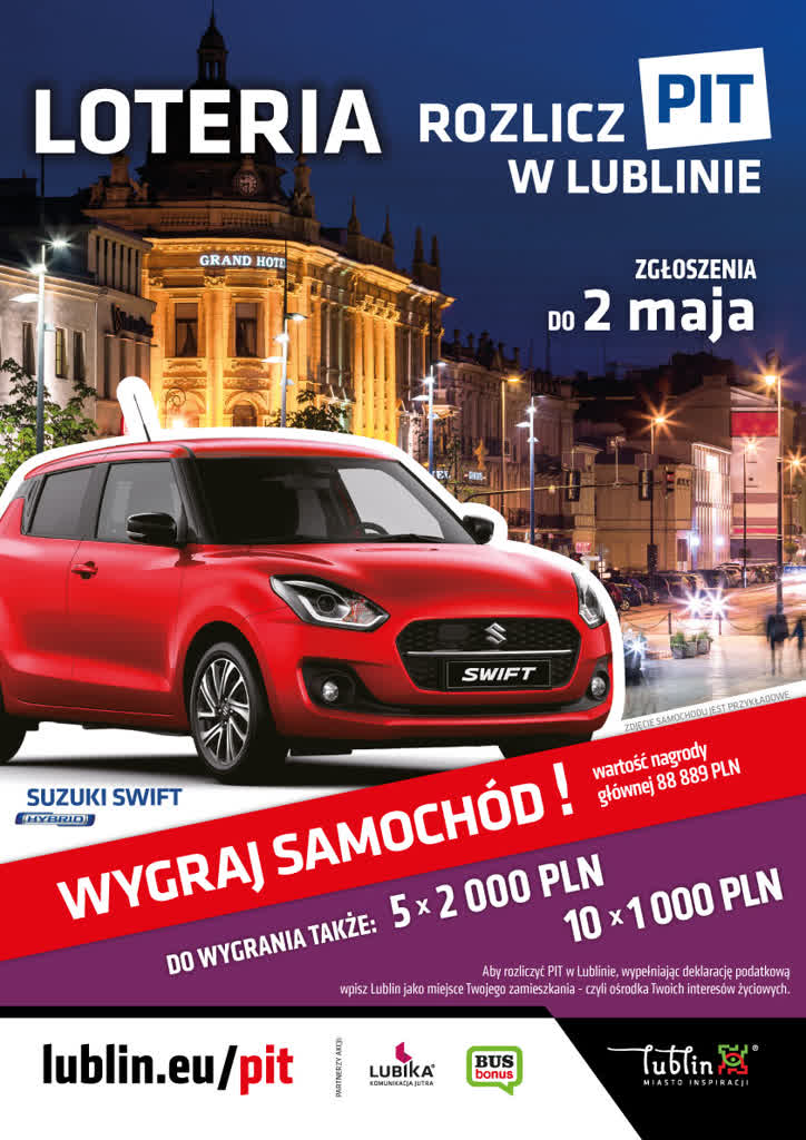 Nagrody za płacenie podatków. Kolejna edycja loterii „Rozlicz PIT w Lublinie" 2 Plakat-Rozlicz-PIT.jpg