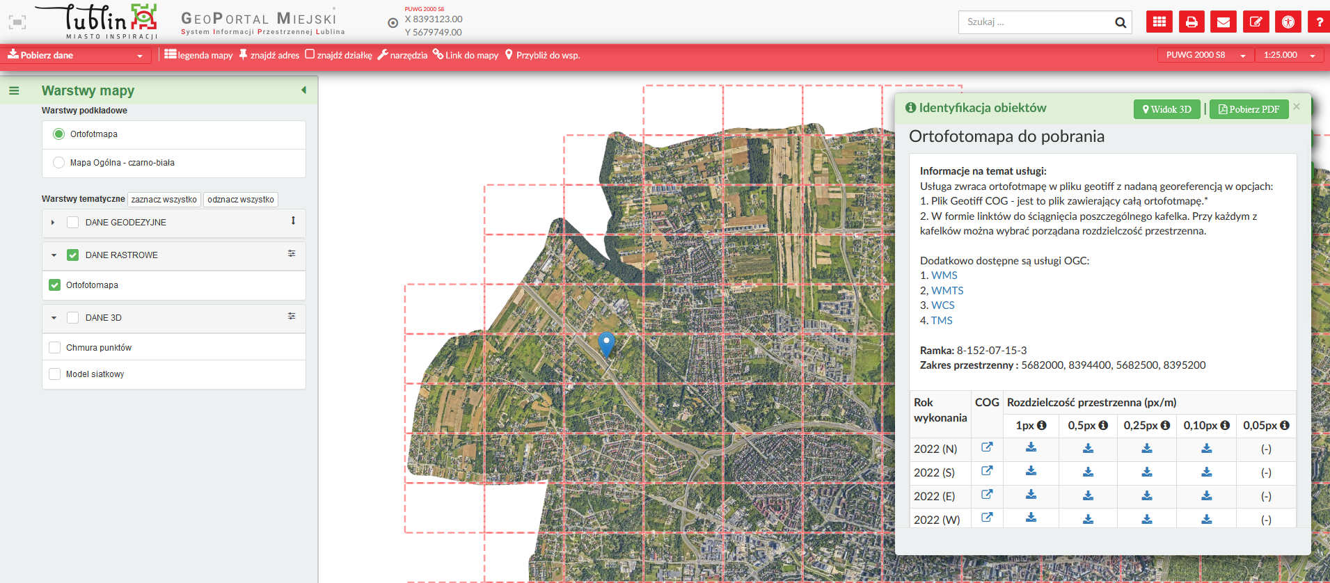 Nowa usługa pobierania danych w Geoportalu Miasta Lublin 2 Pobieranie.png