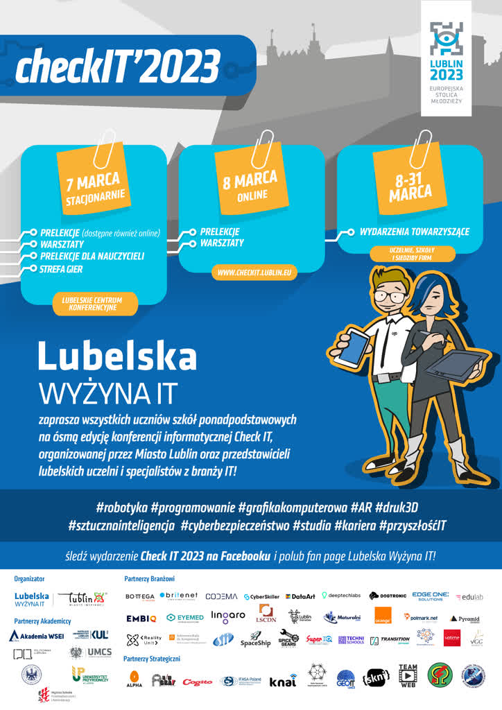 Drony i roboty w Lublinie. Spotkanie nie tylko dla młodych pasjonatów IT 2 CheckIT2023_plakat.jpg