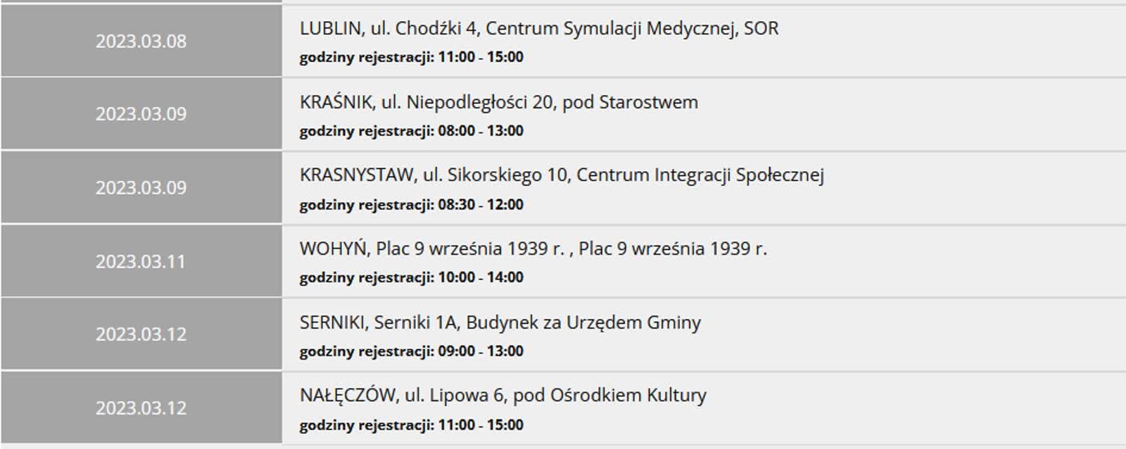 Terenowe zbiórki krwi w trzech miejscowościach regionu 2 harmonogram.jpg