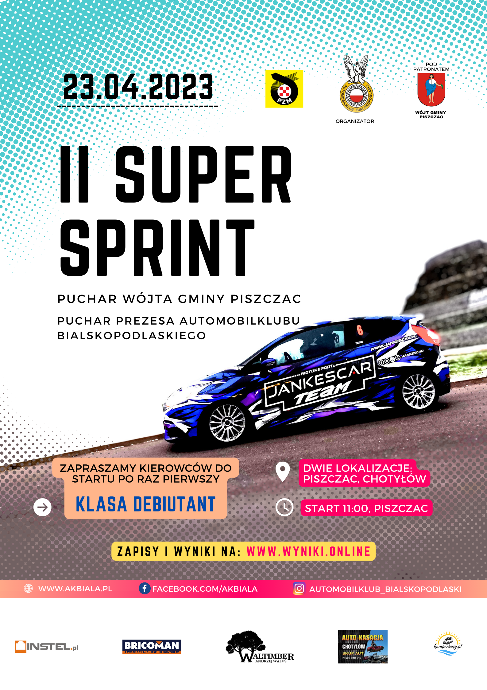 Super Sprint. Kierowcy będą ścigać się o Puchar Wójta 2 Plakat Piszczac.png