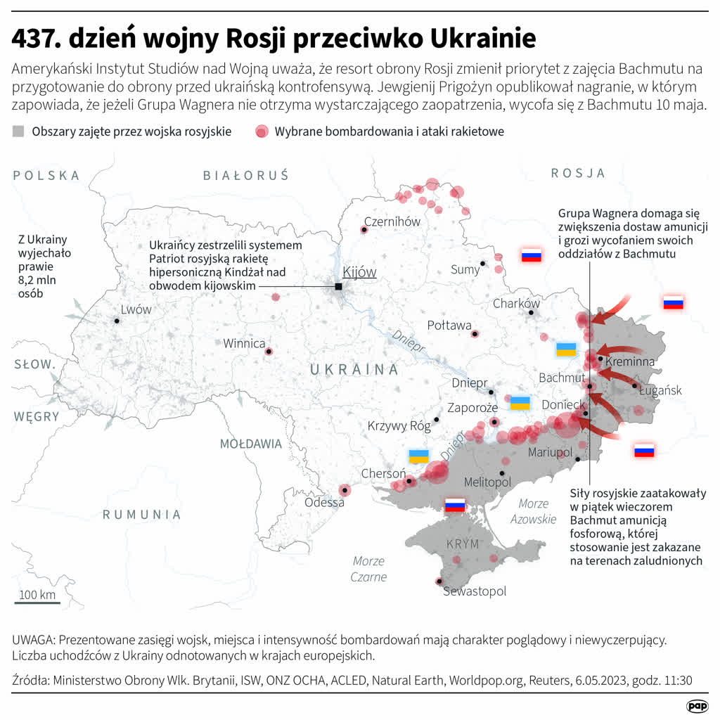 Ukraina: Rosja ostrzelała oblężony Bachmut zabronioną amunicją fosforową i zapalającą 2 igrafika_20230506_01.jpg