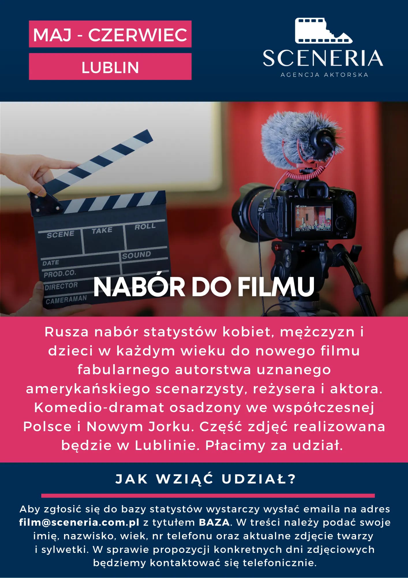 "W tym mieście można wszystko". Hollywoodzka gwiazda nakręci film w Lublinie 2 Nabór statystów do filmu - grafika.jpeg