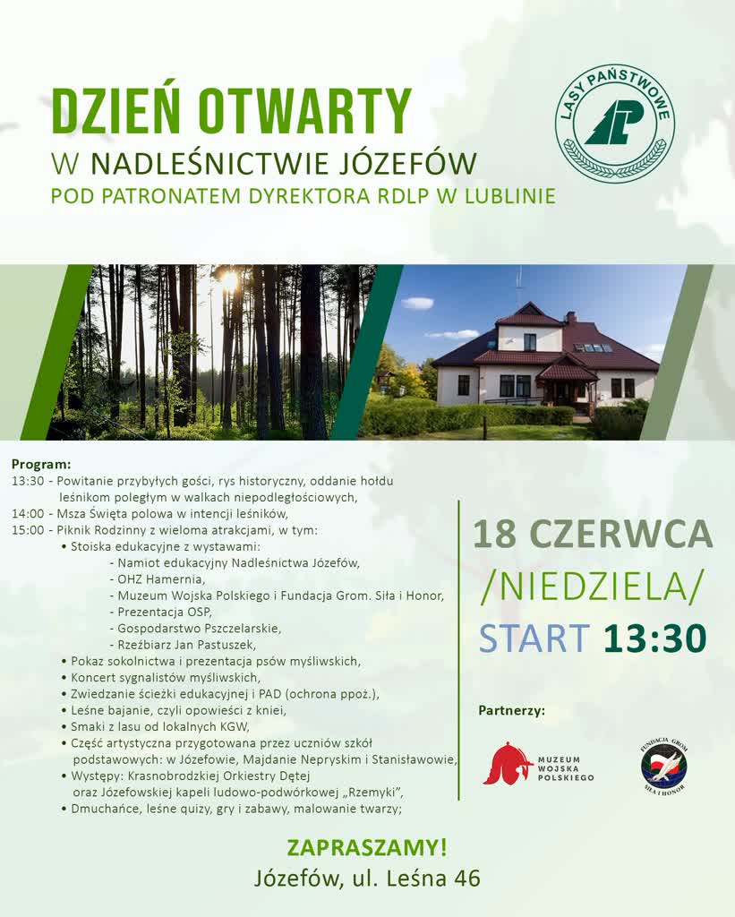 Dzień otwarty w Nadleśnictwie Józefów 2 230614 Plakat.jpg