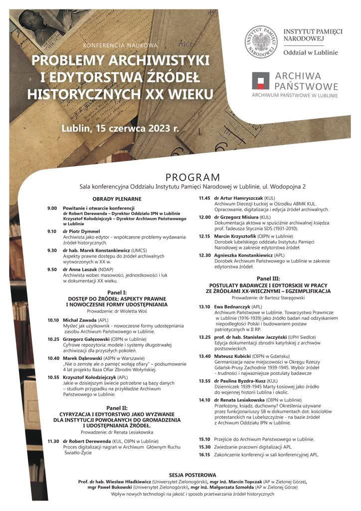 Lublin: specjaliści porozmawiają o archiwistyce i edytorstwie źródeł historycznych XX w. 2 83-873469.jpg