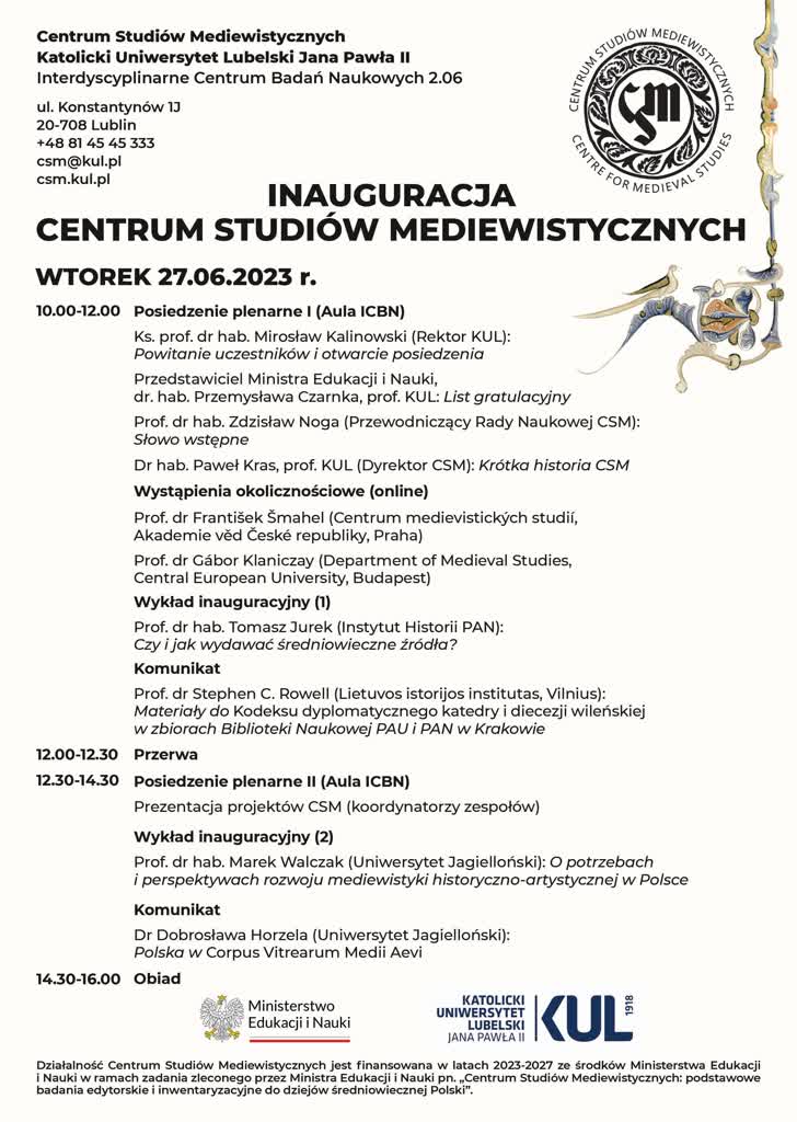 Inauguracja Centrum Studiów Mediewistycznych KUL 2 inauguracja_centrum_studiow_mediewistycznych_plakat.jpg
