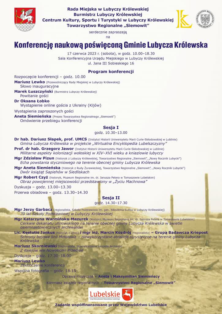 Lubycza Królewska: konferencja naukowa poświęcona historii gminy 3 konfa Lubycza 17 czerwca.jpg