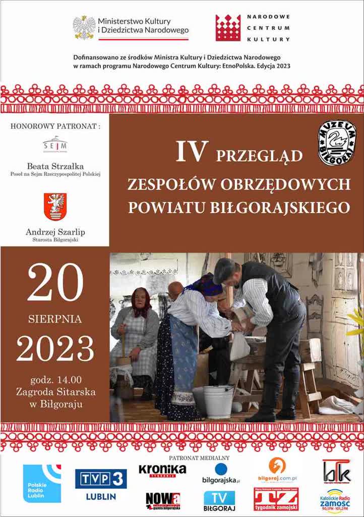 Podróż przez stare zwyczaje i piosenki. Przegląd Zespołów Obrzędowych w Biłgoraju 2 plakat-muzeum-przeglad-zespolow-2023_popr.jpg