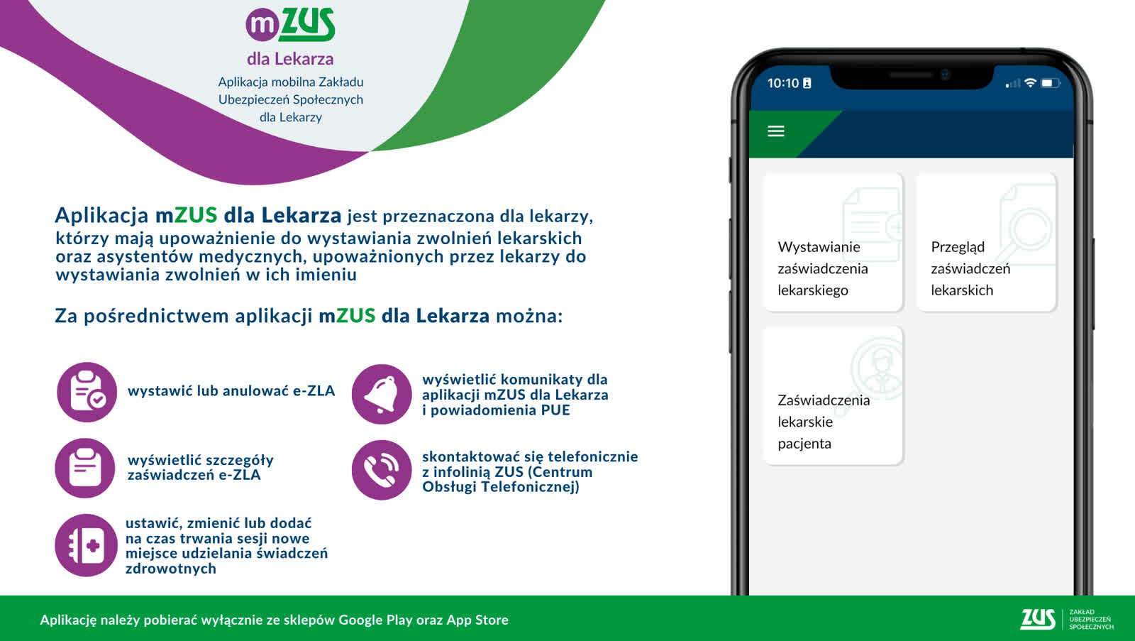 Lekarze będą bardziej mobilni. Wystawią zwolnienia przez aplikację 2 mZUS _dla Lekarza_info.png