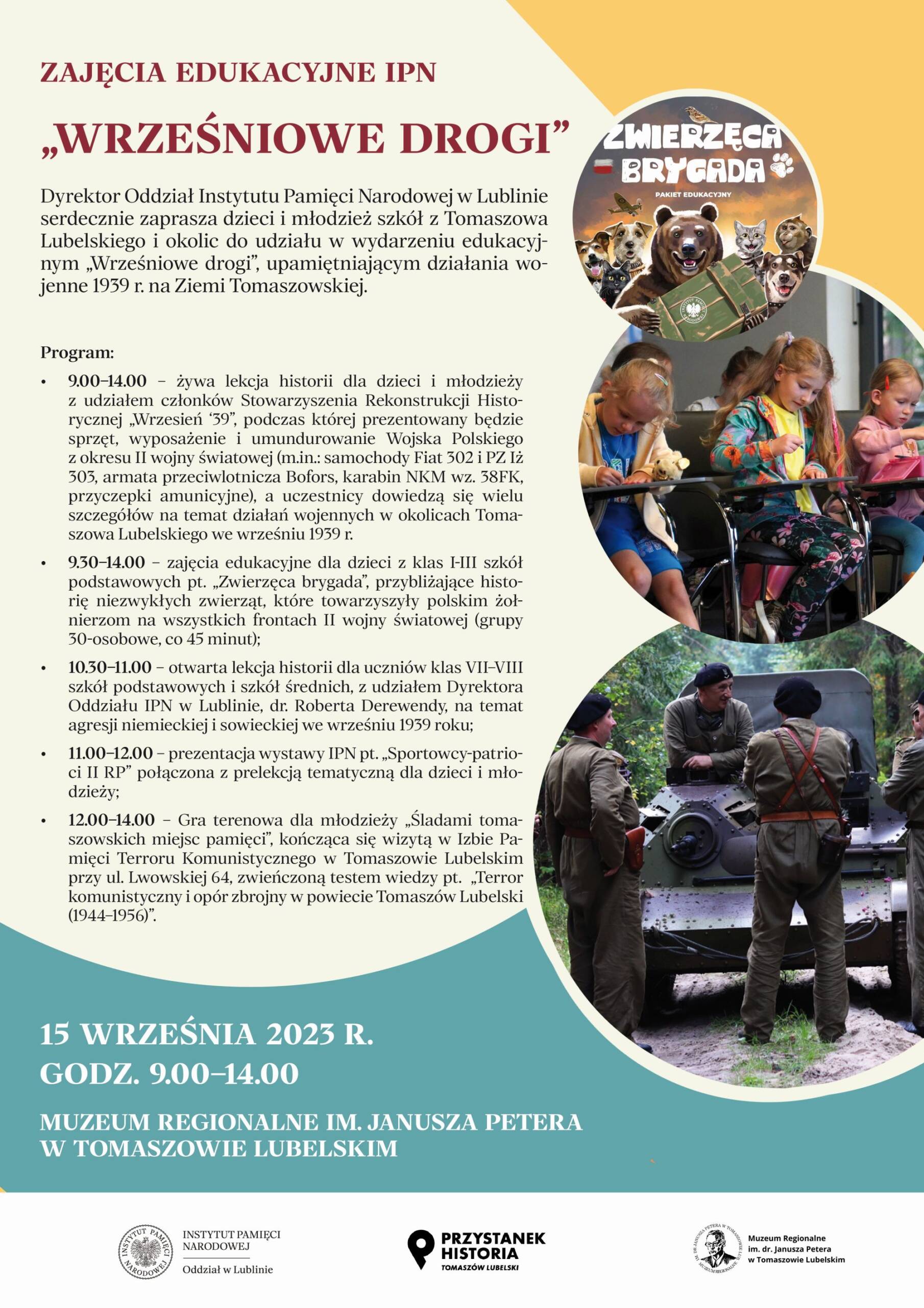 Żywa lekcja historii w tomaszowskim muzeum 2 plakat 2.jpg