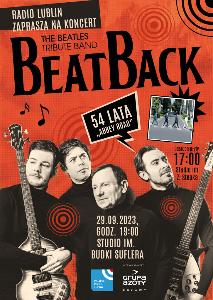 54 lata z "Abbey Road". Radio Lublin zaprasza na odsłuch płyty i koncert 3 Plakat Beat Back.jpg