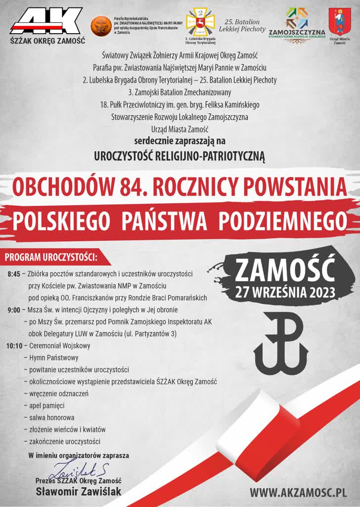 Zamość upamiętni rocznicę powstania Polskiego Państwa Podziemnego 2 zamość.jpg