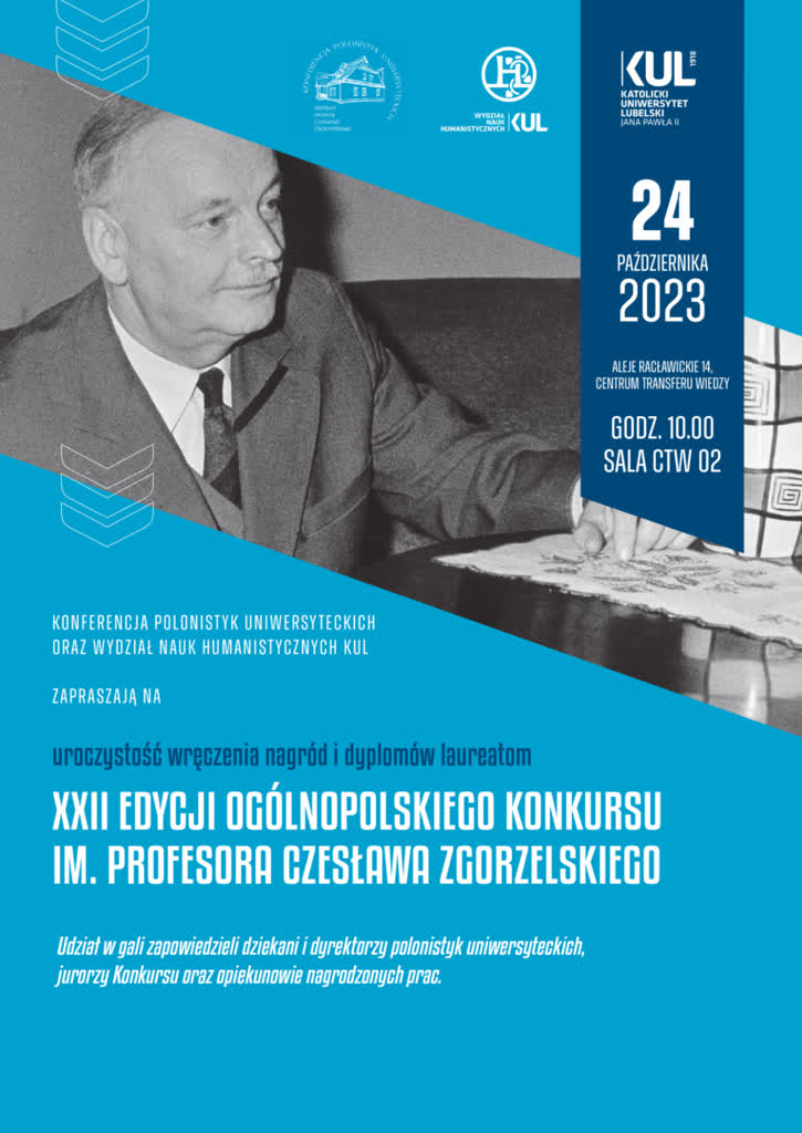Uroczysta gala na KUL: Najlepsi poloniści dziś odbiorą nagrody 2 plakat.png