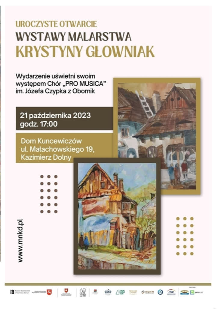 Poczuj klimat dawnego miasteczka: wystawa prac Krystyny Głowniak w Kazimierzu 2 plakat.png
