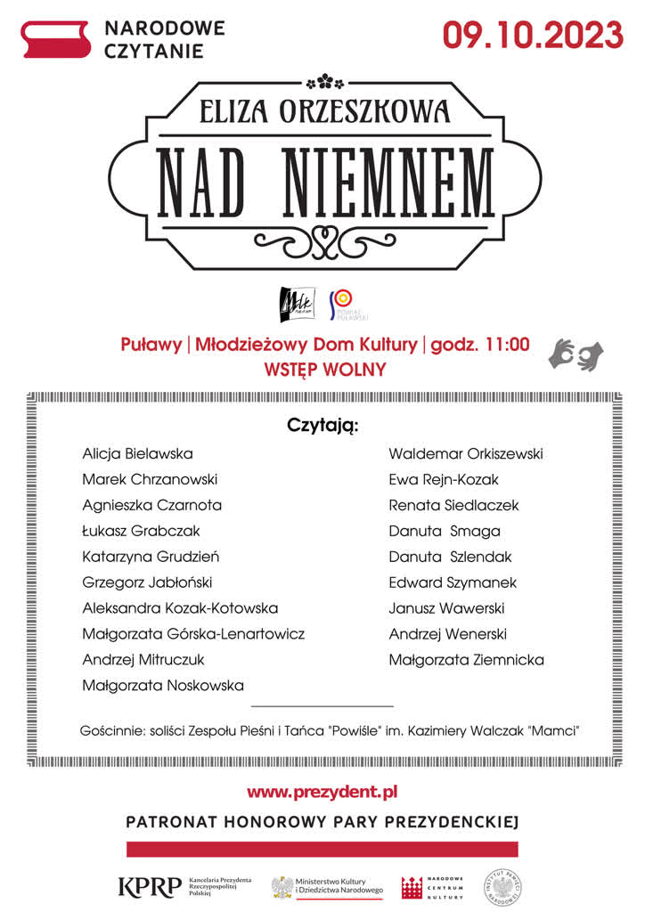 Narodowe czytanie w Puławach. Dwór i chata jak na kartach powieści 2 plakat-narodowe-czytanie-2023.jpg