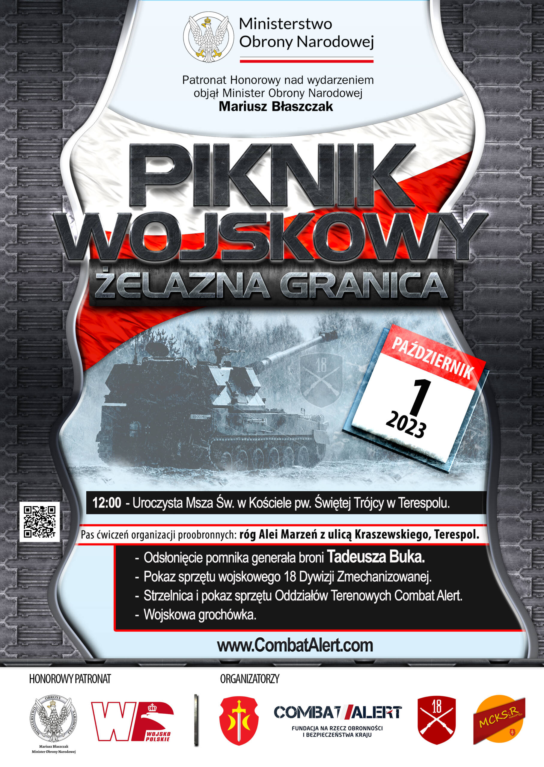 "Żelazna Granica": sprzęt wojskowy i pomnik patrona 2 Plakat-PIKNIKwojskowy2023-1.jpg