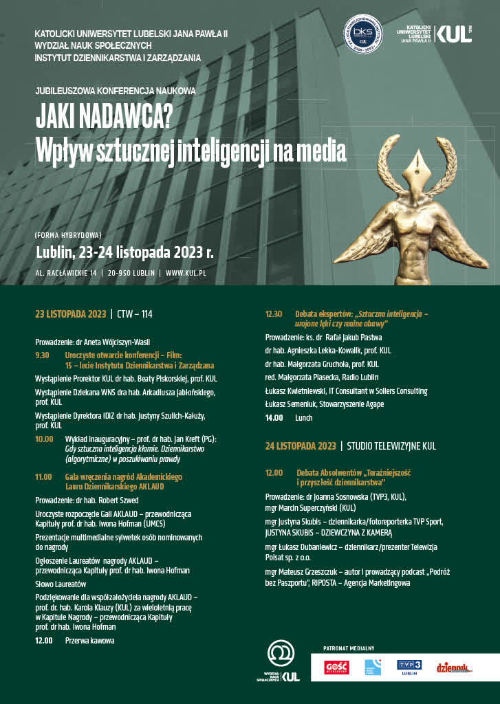 15 lat dziennikarstwa na KUL. Konferencja naukowa i wręczenie AKLAUD-ów 2 jaki_nadawca_konf.jpg