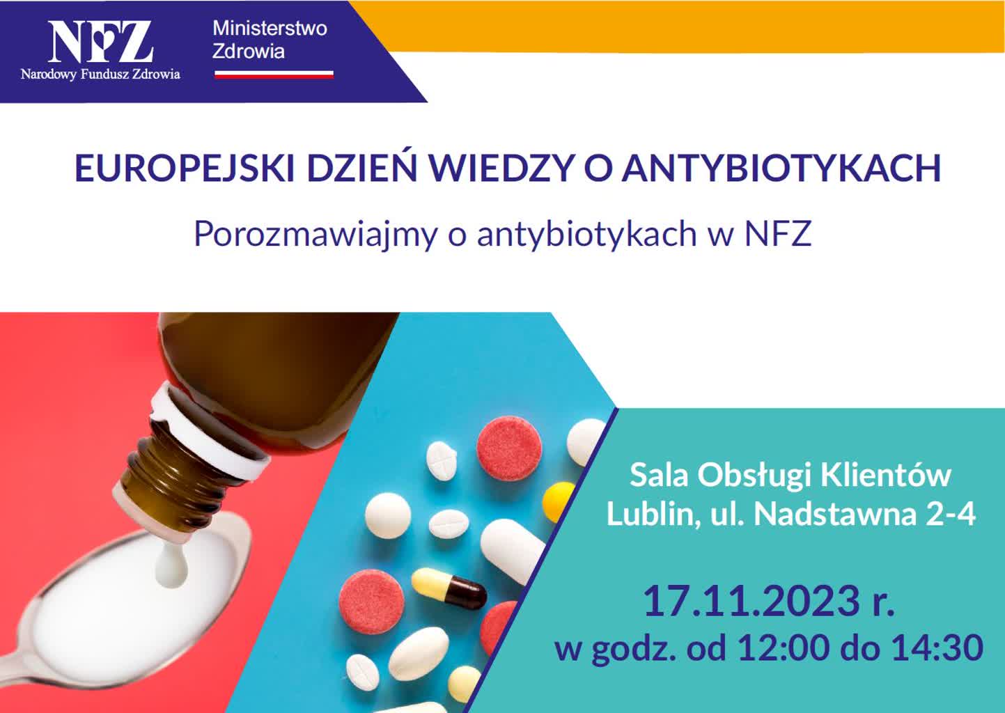 Specjaliści o antybiotykach. Spotkanie w lubelskim oddziale NFZ 2 mały plakat.JPG