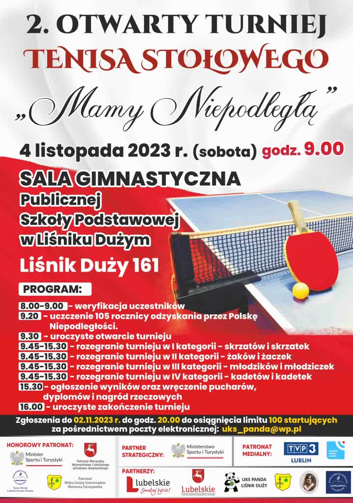Uczniowie z całego kraju zmierzą się w Otwartym Turnieju Tenisa Stołowego 2 Plakat-MAMY-NIEPODLEGŁĄ-2-scaled.jpg