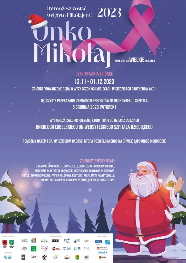Chcą wywołać uśmiech chorych dzieci. Trwa akcja „Onko Mikołaj" 2 Plakat-OnkoMikołaj23.jpg