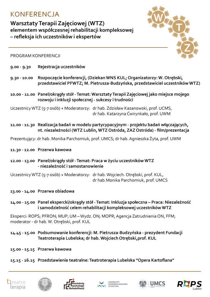 O znaczeniu terapii zajęciowej. Konferencja w Lublinie 2 program-1-724x1024.jpg
