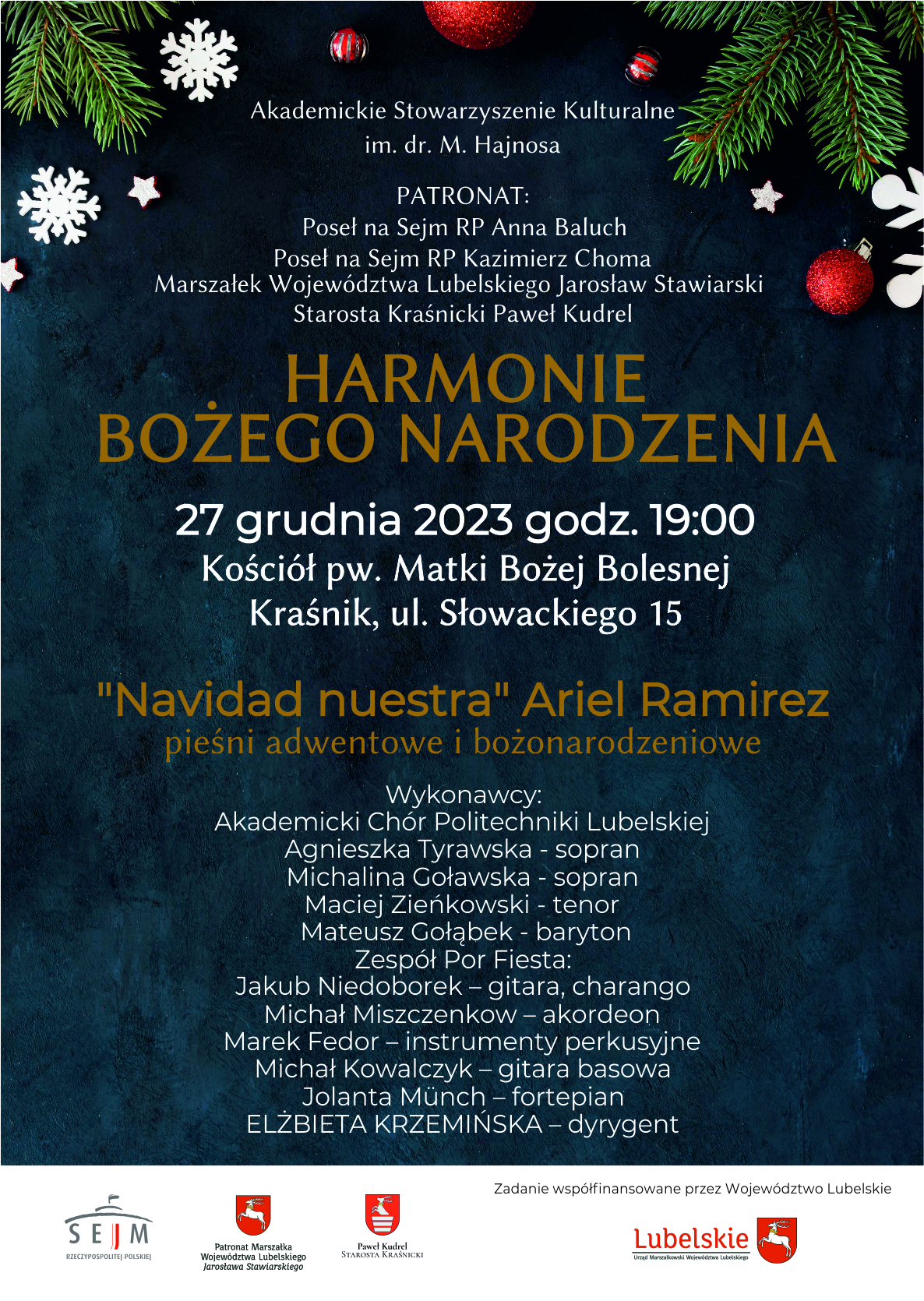 Harmonie Bożego Narodzenia zabrzmią w Kraśniku 2 plakat wybrany v2.jpg
