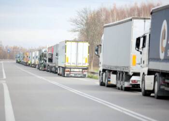 2023.11.08. DOROHUSK  . STRAJK PRZEWOZNIKOW . GRANICA. PRZEKSCIE GRANICZNE DOROHUSK. 
FOT. PIOTR MICHALSKI