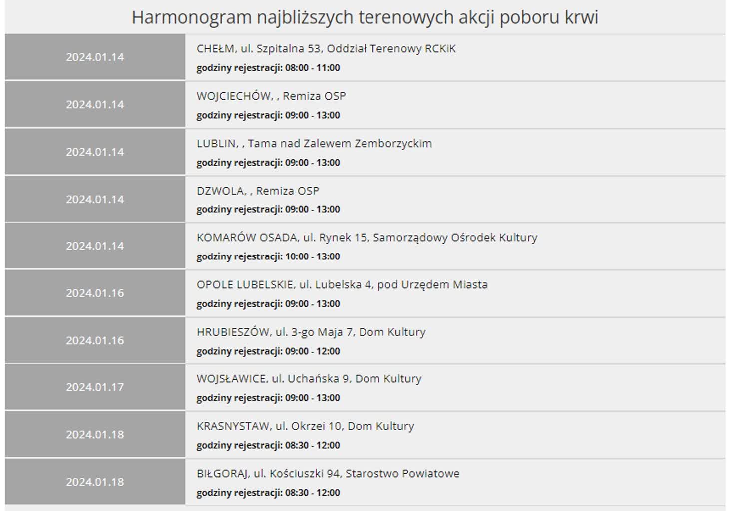 Dar życia popłynie z gorących serc 2 harmonogram.jpg