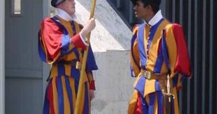 pontifical swiss guards in their traditional uniform 2024 01 22 074009