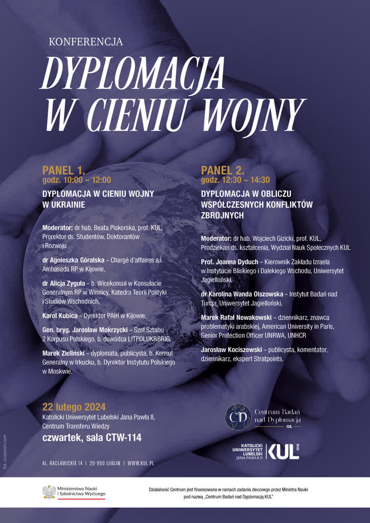 KUL: konferencja na temat „Dyplomacji w cieniu wojny" 2 kul_plakat_2024_KONFA_Dyplomacja_w_cieniu_wojny_v2_4.png