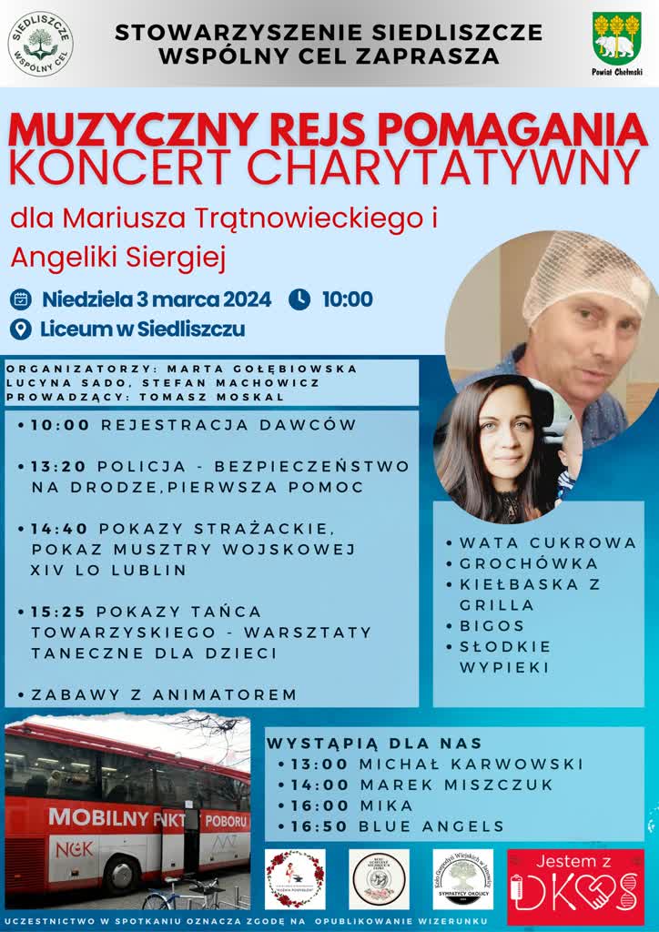 Koncert w szczytnym celu. Mieszkańcy Siedliszcza wspierają Angelikę i Mariusza 2 417502679_122140495280085301_1684366513591693512_n.jpg