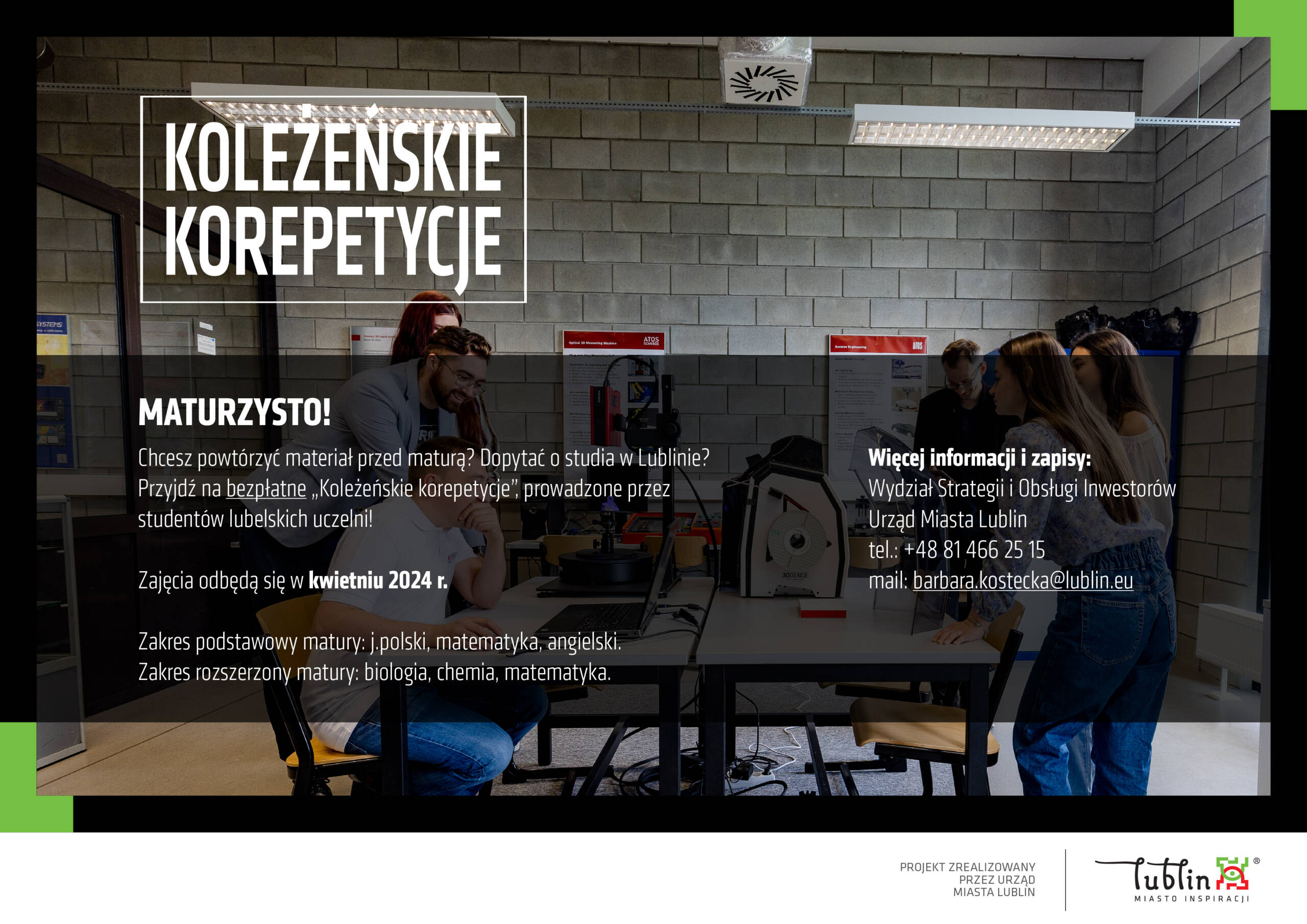 Powtórka do matury! Lublin zaprasza na darmowe korepetycje 2 Koleżeńskie korepetycje_edycja 2024.jpg