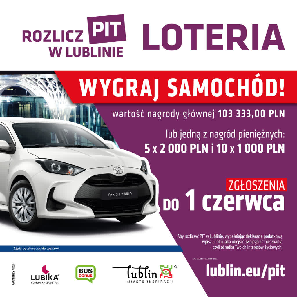 Rozlicz PIT w Lublinie. Kolejna odsłona konkursu dla lubelskich podatników 2 loteria Rozlicz PIT w Lubinie_grafika (1).png