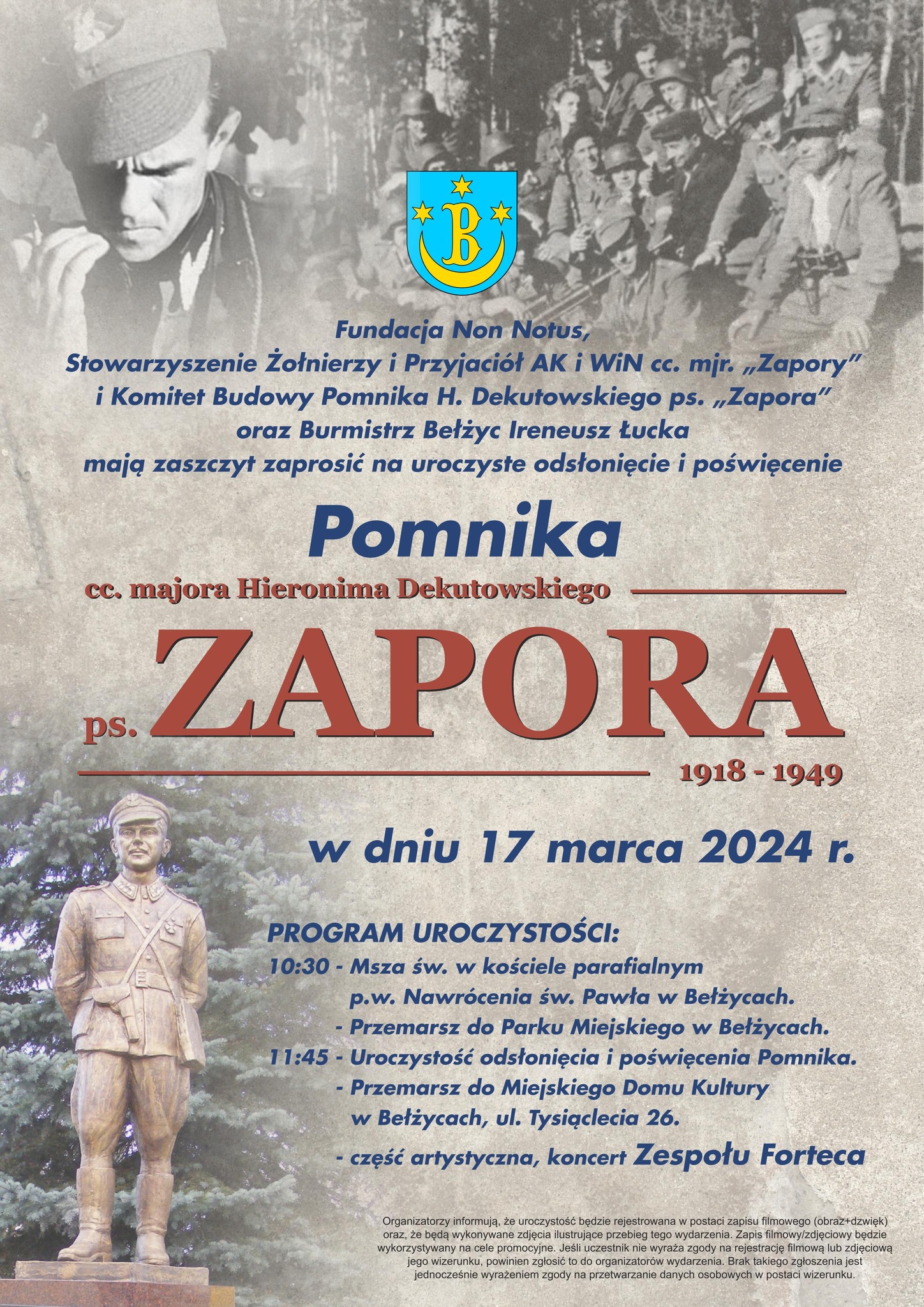 Pomnik legendarnego majora zostanie odsłonięty w Lubelskiem 2 plakat pomnik Zapory.jpg