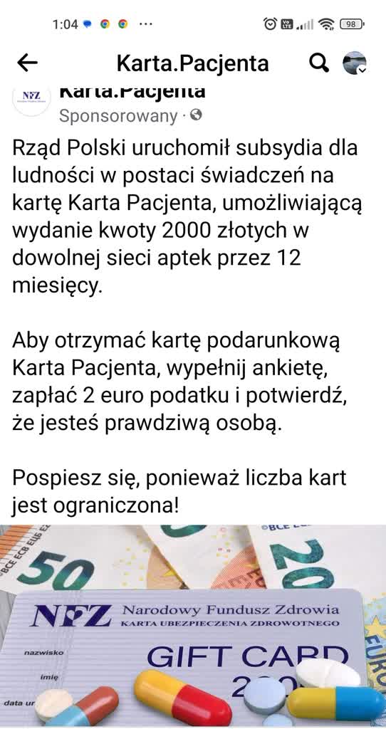 Bony i karty podarunkowe od NFZ? To oszustwo 2 zrzut_ekranu.jpg