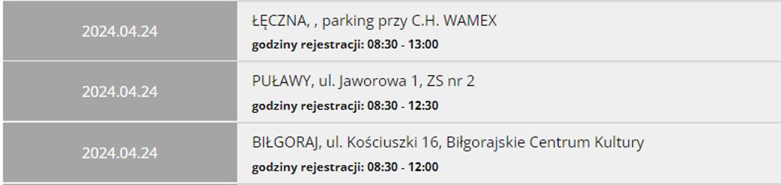 Terenowe zbiórki krwi w regionie 2 lista.jpg