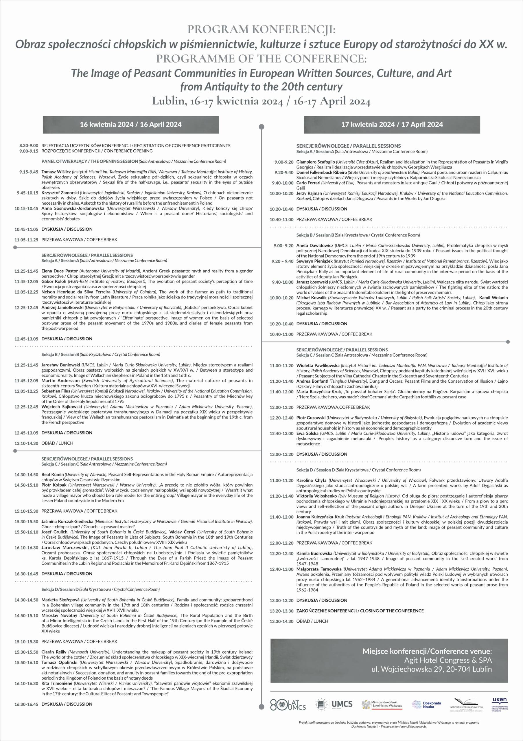 Nowatorskie podejście do badania dziejów chłopów. Międzynarodowa konferencja w Lublinie 2 program_konferencji_A1.jpg