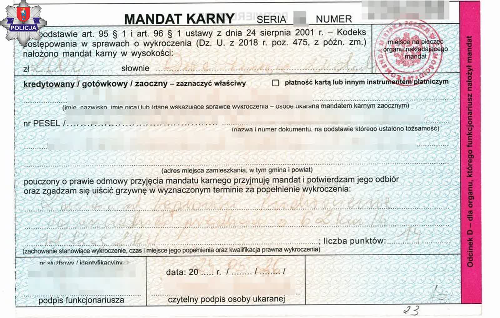 „Szybki” 18-latek. Nie zdążył odebrać blankietu prawa jazdy, a już je stracił 2 prawo.jpg