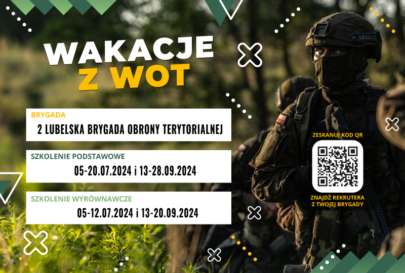 Wakacje z WOT. Terytorialsi zapraszają na szkolenie 3 Wakacje z WOT 2024_plakat.png