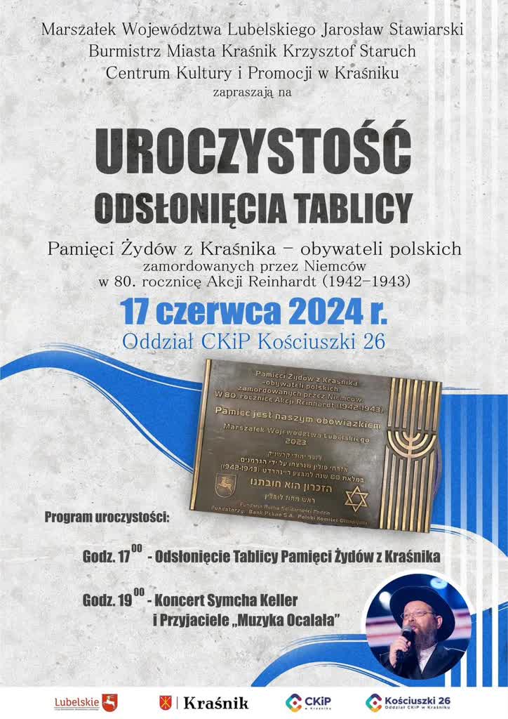 Złożą hołd pomordowanym Żydom z Kraśnika. Uroczyste odsłonięcie tablicy 2 448215574_426530350287797_7197420371225673856_n.jpg