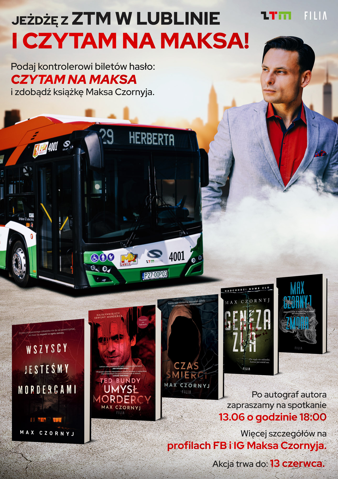 Książki Maxa Czornyja w komunikacji miejskiej? Tylko do poniedziałku! 2 CZORNYJ_ZTM_LUBLIN_A3.jpg