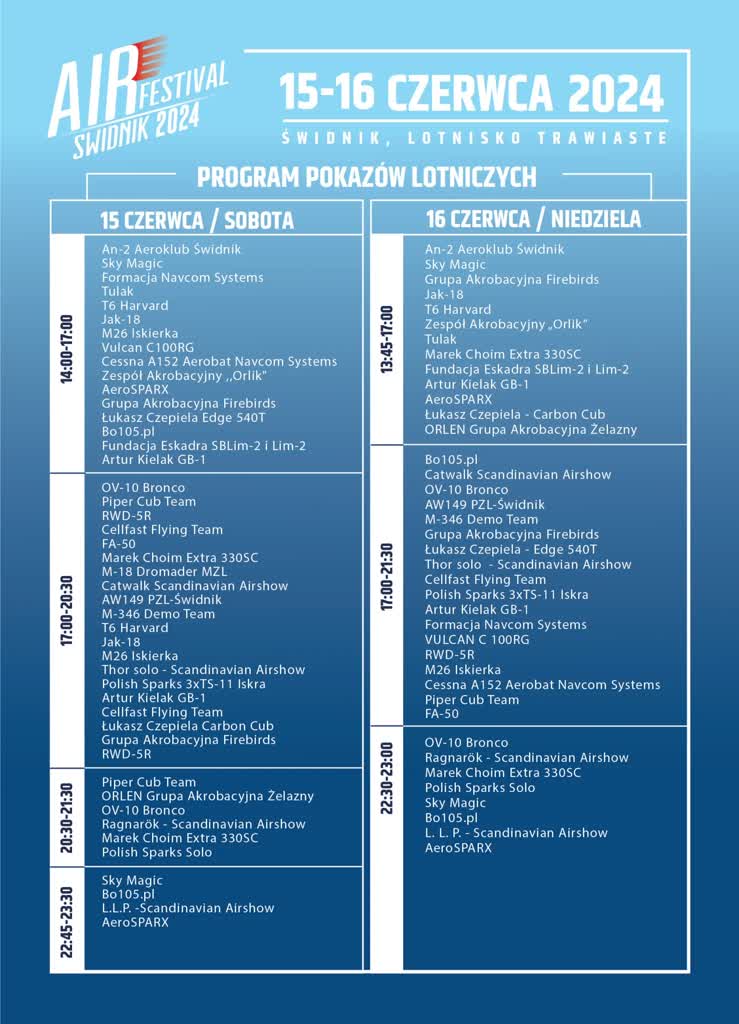 Lotnicze akrobacje na świdnickim niebie. Zorganizowano specjalny dojazd 2 program świdnik .jpg