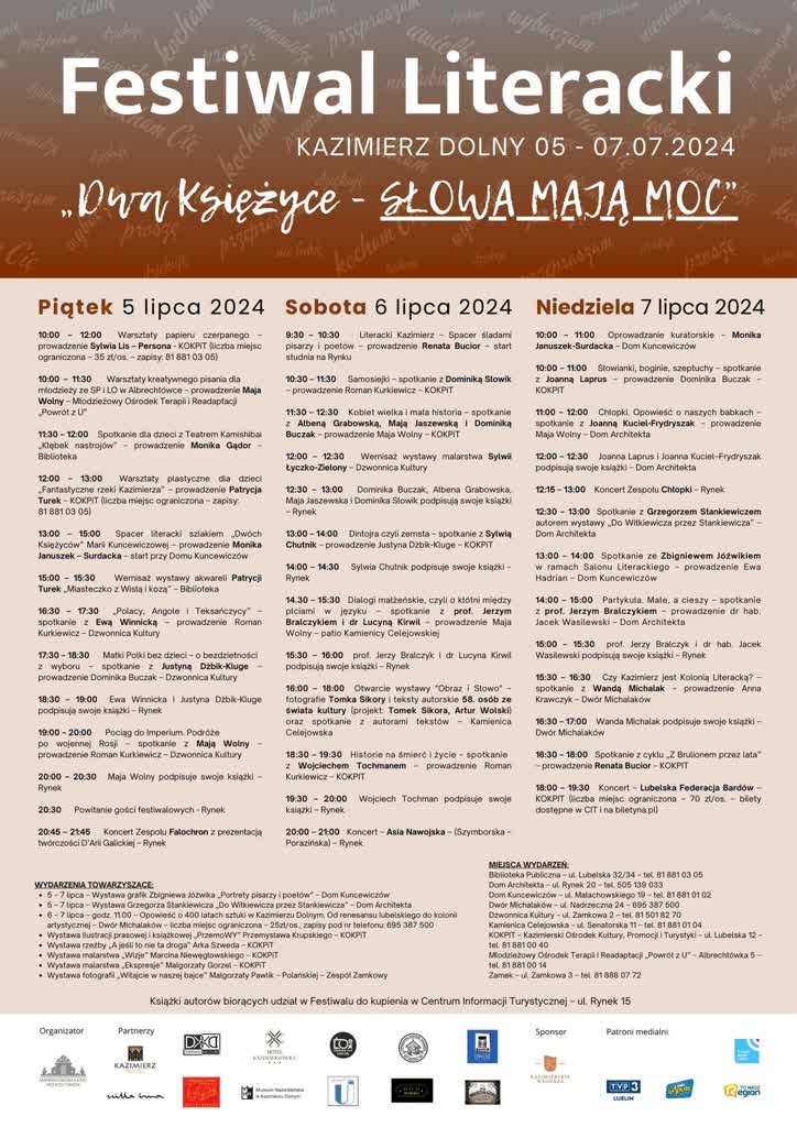 Magia słów w Kazimierzu Dolnym. Rusza literacki festiwal "Dwa Księżyce" 2 449620148_461634483288273_1642346609156659510_n.jpg