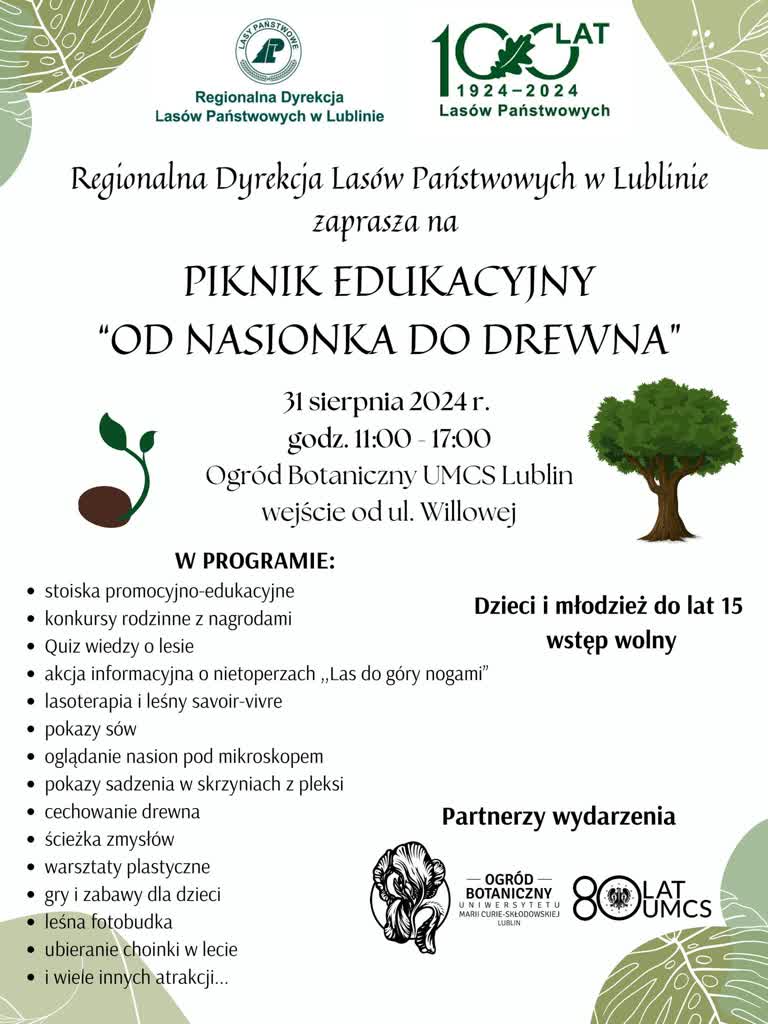 Pożegnaj wakacje z leśnikami. Rodzinny piknik przy Botaniku 2 457012113_1027706595809169_3816313756247234380_n.jpg