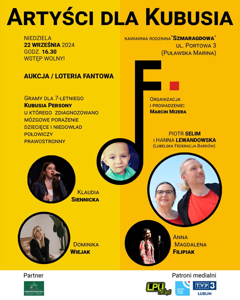 Puławy: artyści wystąpią dla chorego Kubusia 2 457235560_1238256374213643_7455778328308630557_n.jpg