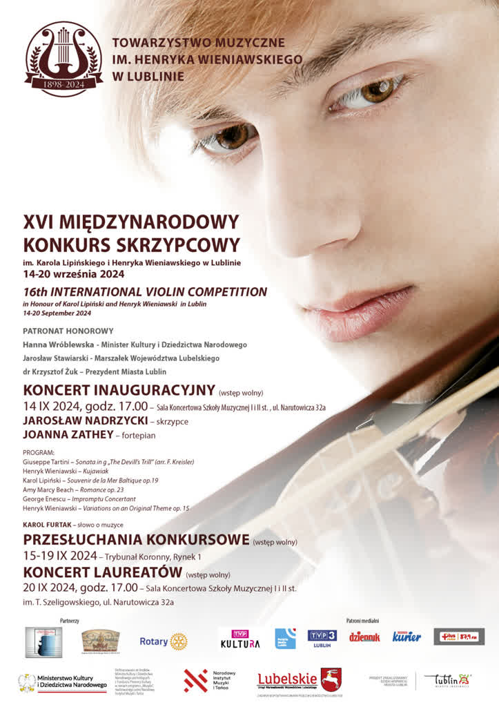 Tu nie ma słabych uczestników. W Lublinie rusza wielki konkurs skrzypcowy 2 afisz_XVI_Konkors_Mlodych_Skrzypkow_SM-3-Druk-1084x1536.jpg