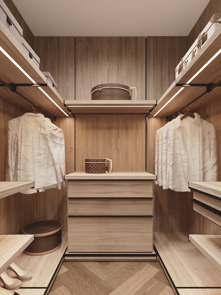 Jak wybrać projektanta wnętrz? 6 Garderoba z drewna - Architekt wnętrz Warszawa