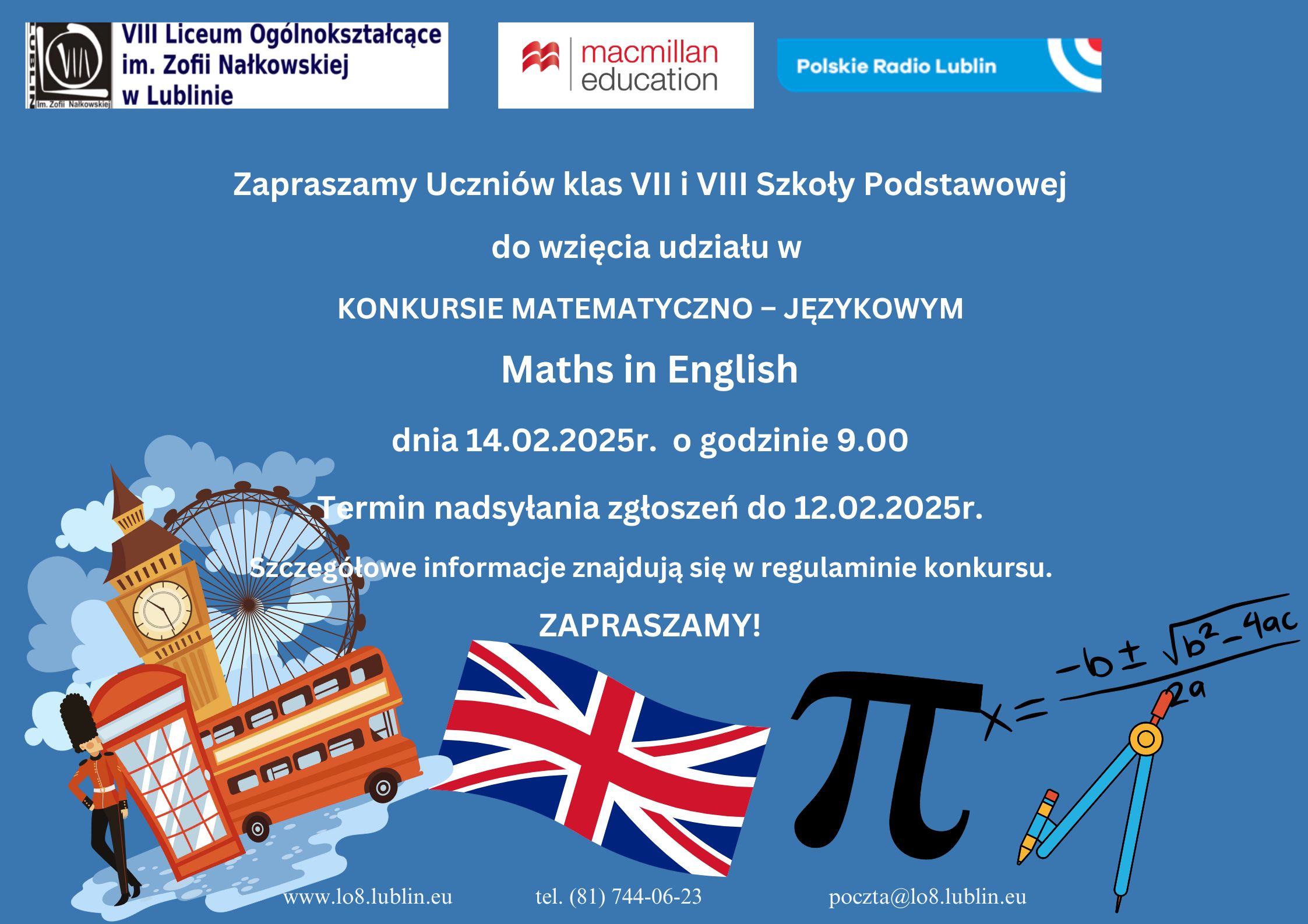 Plakat do konkursu Maths A2 w poziomie