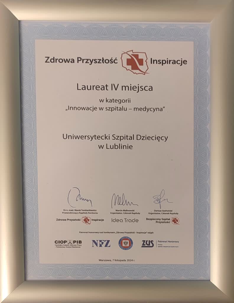 Szpital dziecięcy w Lublinie z nagrodą za nowatorskie metody leczenia 2 dsk_ivm.jpg